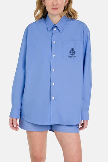 SPORTY & RICH Casual-Bluse blau