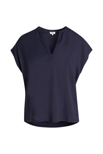 S.OLIVER Blusenshirt dunkelblau