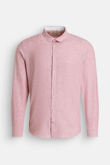COLOURS & SONS Leinenmix-Hemd terracotta