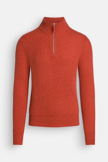 FTC Kaschmir-Stricktroyer orangerot