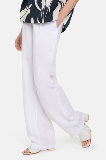 0039 ITALY Leinenmix-Hose 'Tasmin' weiß