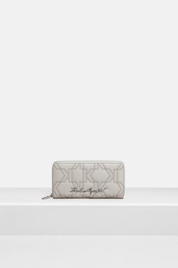KARL LAGERFELD - Geldbörse 'Kurl' steingrau