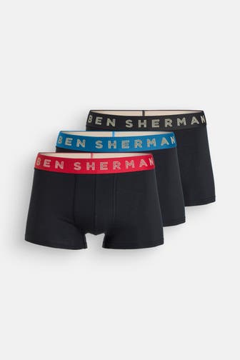 BEN SHERMAN 3er-Pack Boxer Trunks 'Flynn' schwarz