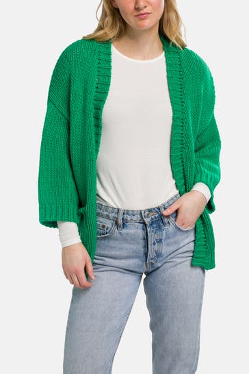 LIEBLINGSSTÜCK Wollmix-Strickjacke 'Kenza' grün