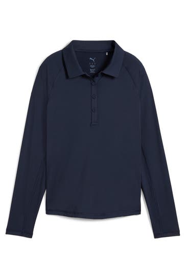 PUMA Langarm-Polo navy