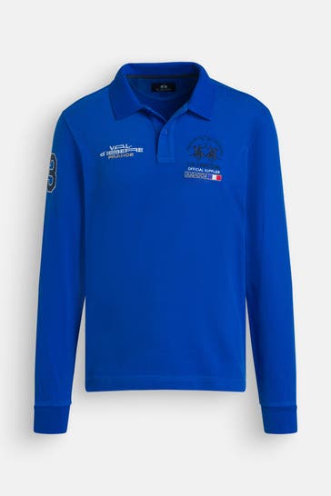 LA MARTINA Langarm-Polo royalblau