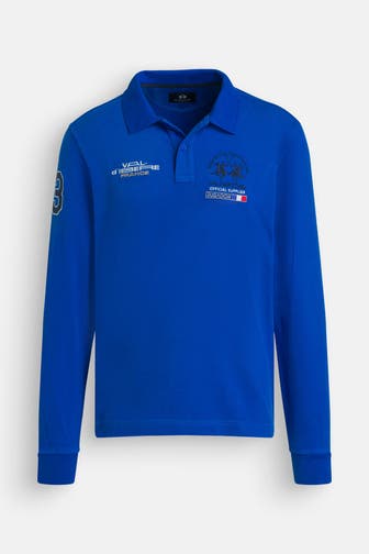 LA MARTINA Langarm-Polo royalblau
