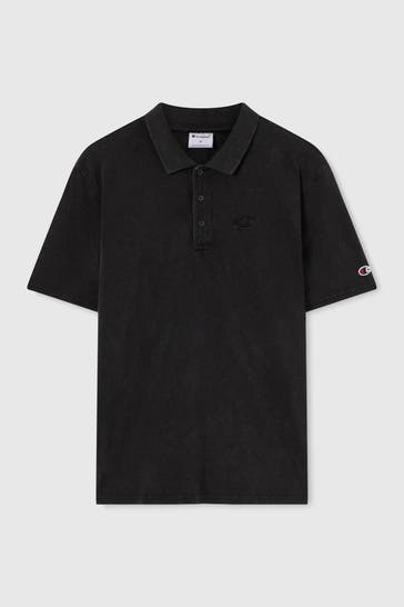 CHAMPION Polo-Shirt schwarz Relaxed Fit