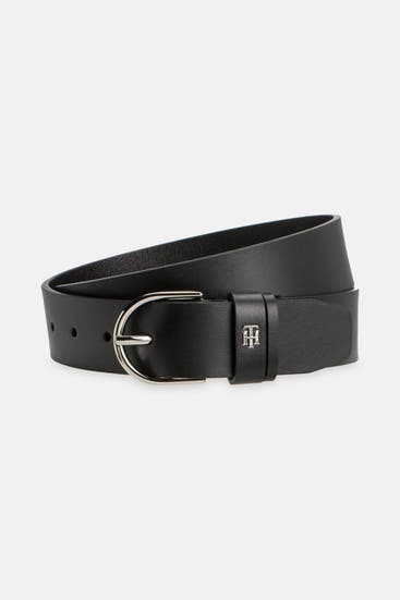 TOMMY HILFIGER - Ledergürtel 'Essential Effortless' schwarz