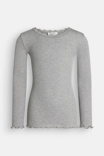 ROSEMUNDE Seidenmix-Longsleeve hellgrau