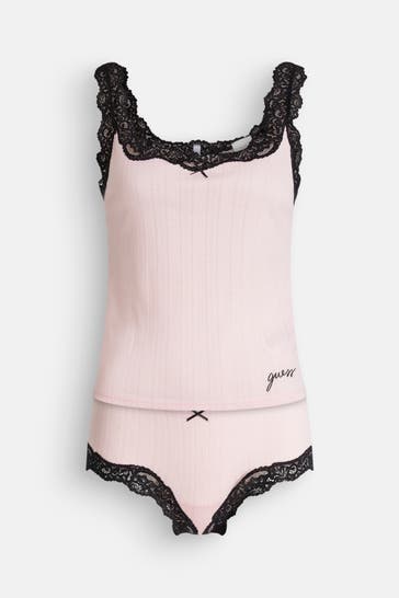 GUESS Set: Top und Slip rosa