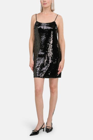 CK JEANS Paillettenkleid schwarz