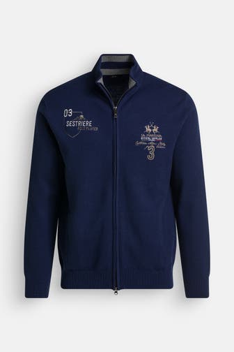 LA MARTINA Wollmix-Strickjacke nachtblau