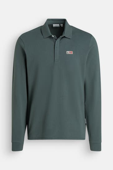 NAPAPIJRI Langarm-Polo 'Evan' graugrün