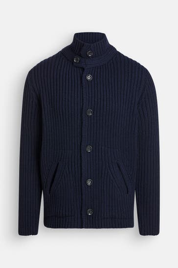 DANIELE FIESOLI Woll-Cardigan dunkelblau