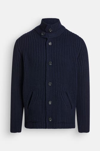DANIELE FIESOLI Woll-Cardigan dunkelblau