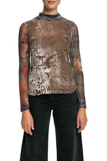 DESIGUAL Longsleeve gemustert