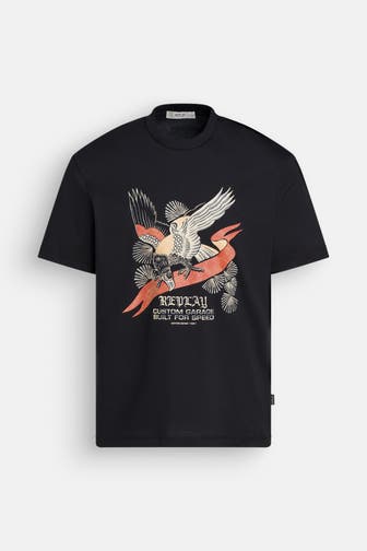 REPLAY T-Shirt '48aug' schwarz