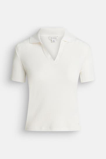 CALVIN KLEIN Strickshirt offwhite