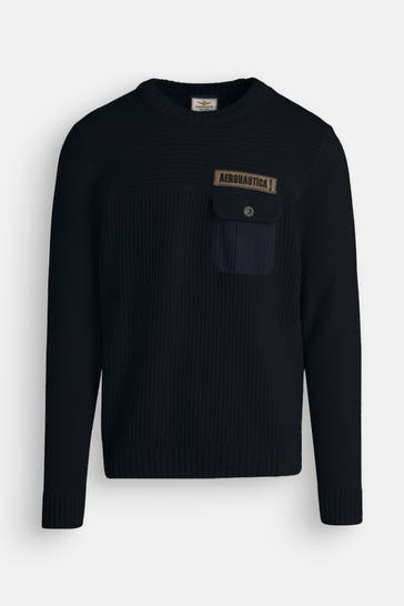 AERONAUTICA MILITARE Strickpullover schwarzblau