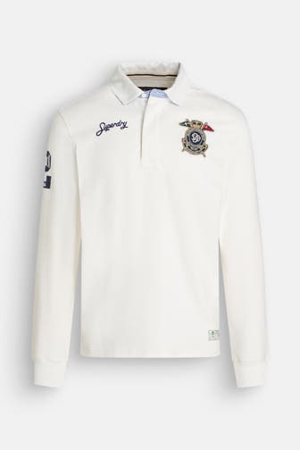 SUPERDRY Langarm-Polo ecru