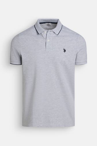 U.S. POLO ASSN. Polo-Shirt hellgrau meliert