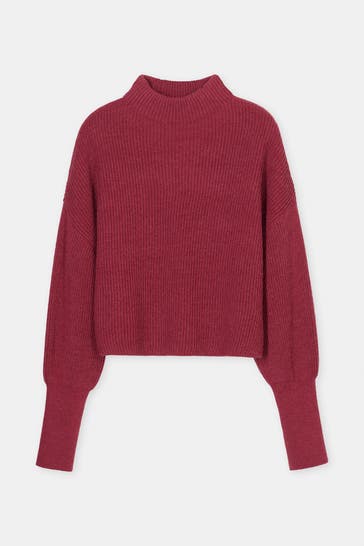 CLOSED Wollmix-Strickpullover dunkelrot