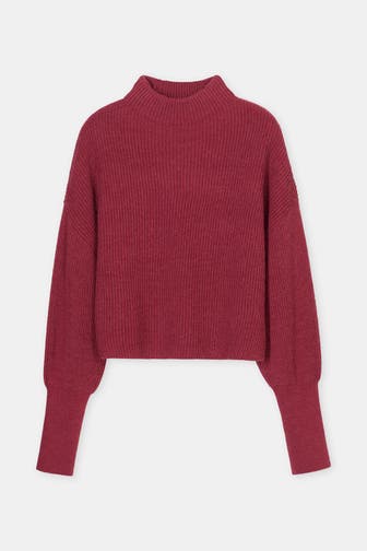CLOSED Wollmix-Strickpullover dunkelrot
