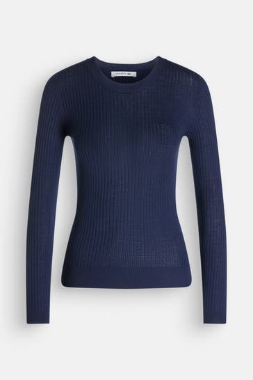 LACOSTE Woll-Longsleeve navy