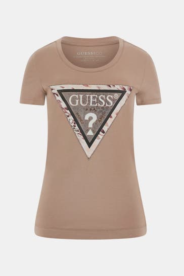 GUESS T-Shirt 'Cheeta' taupe