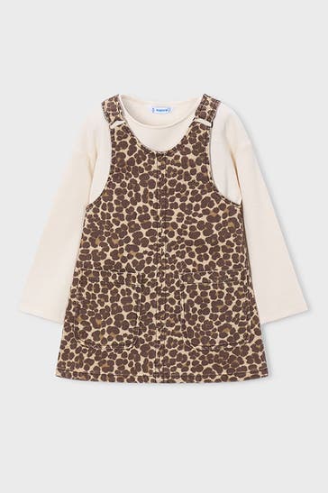 MAYORAL Set: Longsleeve und Latzkleid animal