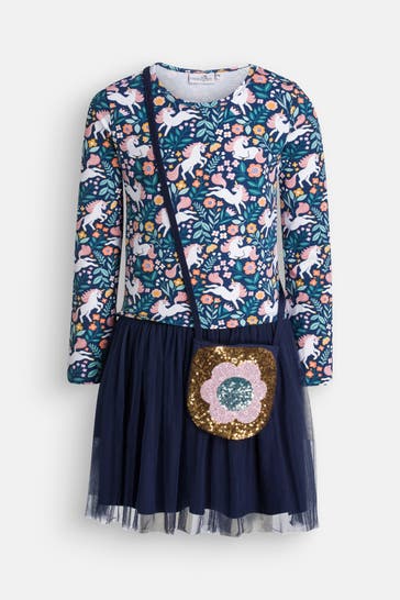 HAPPY GIRLS Kleid dunkelblau gemustert