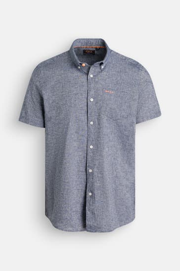 NEW ZEALAND AUCKLAND Leinenmix-Hemd graublau Regular Fit