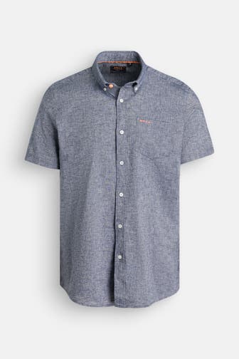 NEW ZEALAND AUCKLAND Leinenmix-Hemd graublau Regular Fit