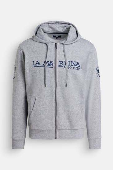 LA MARTINA Sweatjacke hellgrau meliert