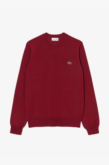 LACOSTE Wollmix-Pullover weinrot