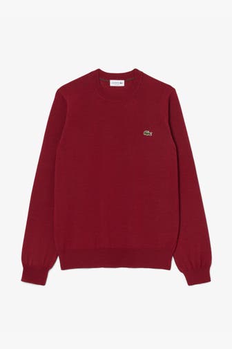 LACOSTE Wollmix-Pullover weinrot