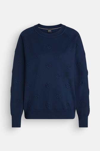 BOSS Strickpullover 'Furbani' dunkelblau