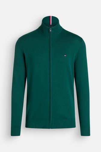 TOMMY HILFIGER Strickjacke tannengrün