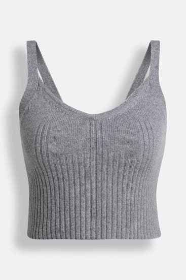 ALLSAINTS - Kaschmirmix-Stricktop 'Ivana' grau