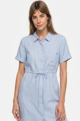 TOMMY HILFIGER Leinenkleid hellblau