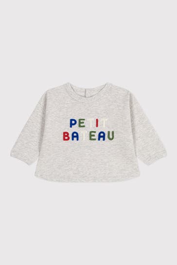 PETIT BATEAU Sweatshirt hellgrau