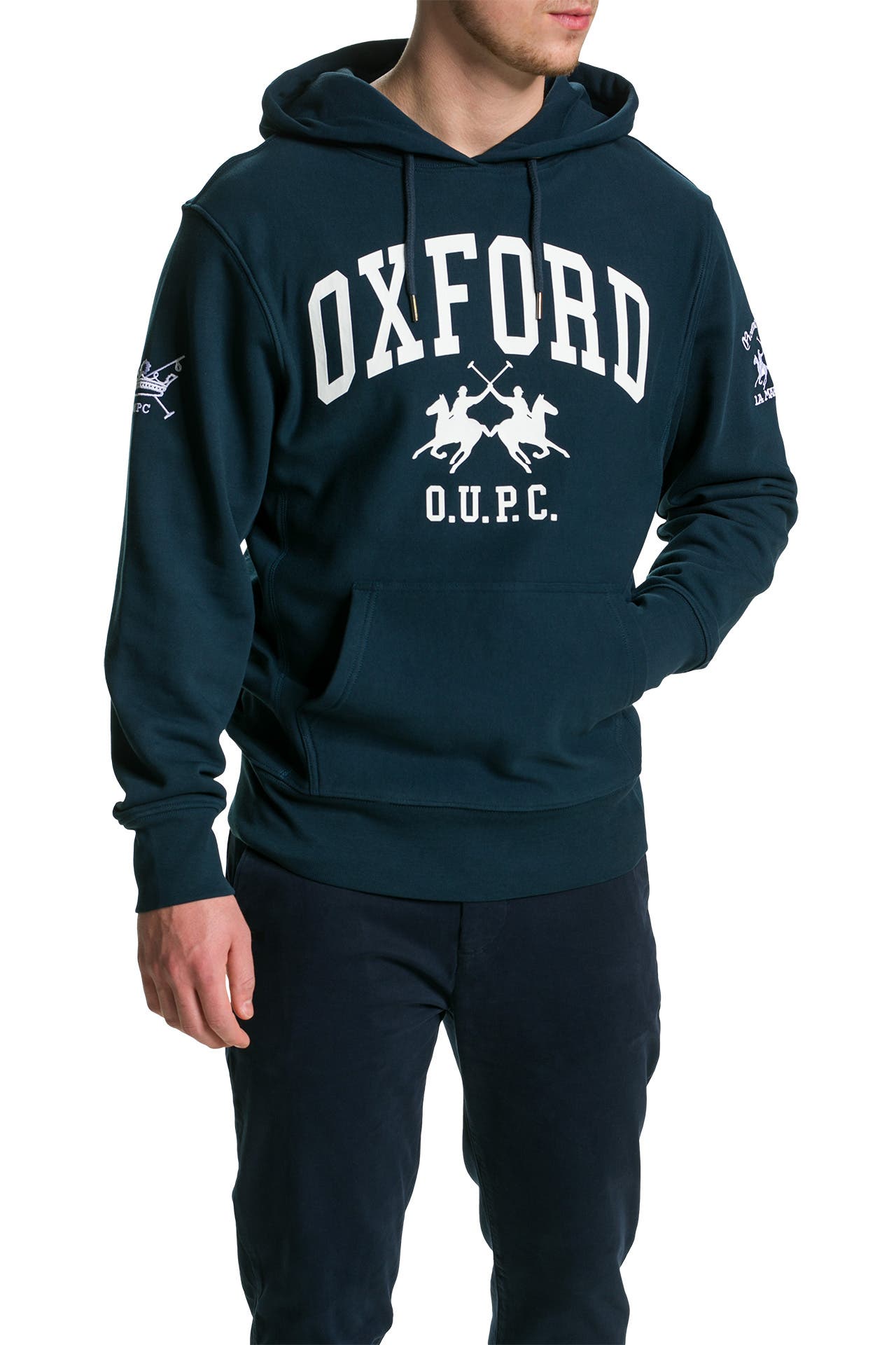 La Martina Blue Cotton Men's Hooded Sweater main image 0