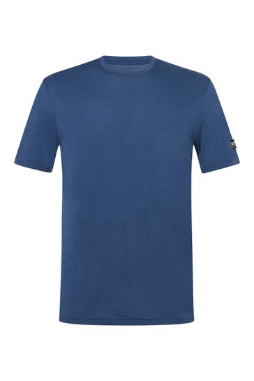 SUPER.NATURAL Wollmix-T-Shirt meerblau