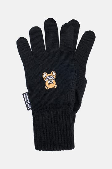 MOSCHINO Woll-Handschuhe schwarz