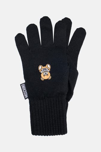 MOSCHINO Woll-Handschuhe schwarz