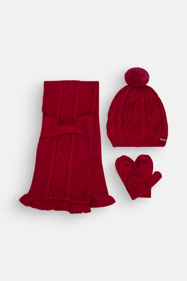 MAYORAL Set: Mütze, Schal und Handschuhe rot 