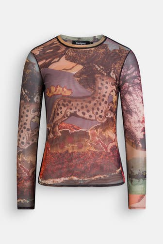 DESIGUAL Longsleeve 'Tropi-Lacroix' gemustert