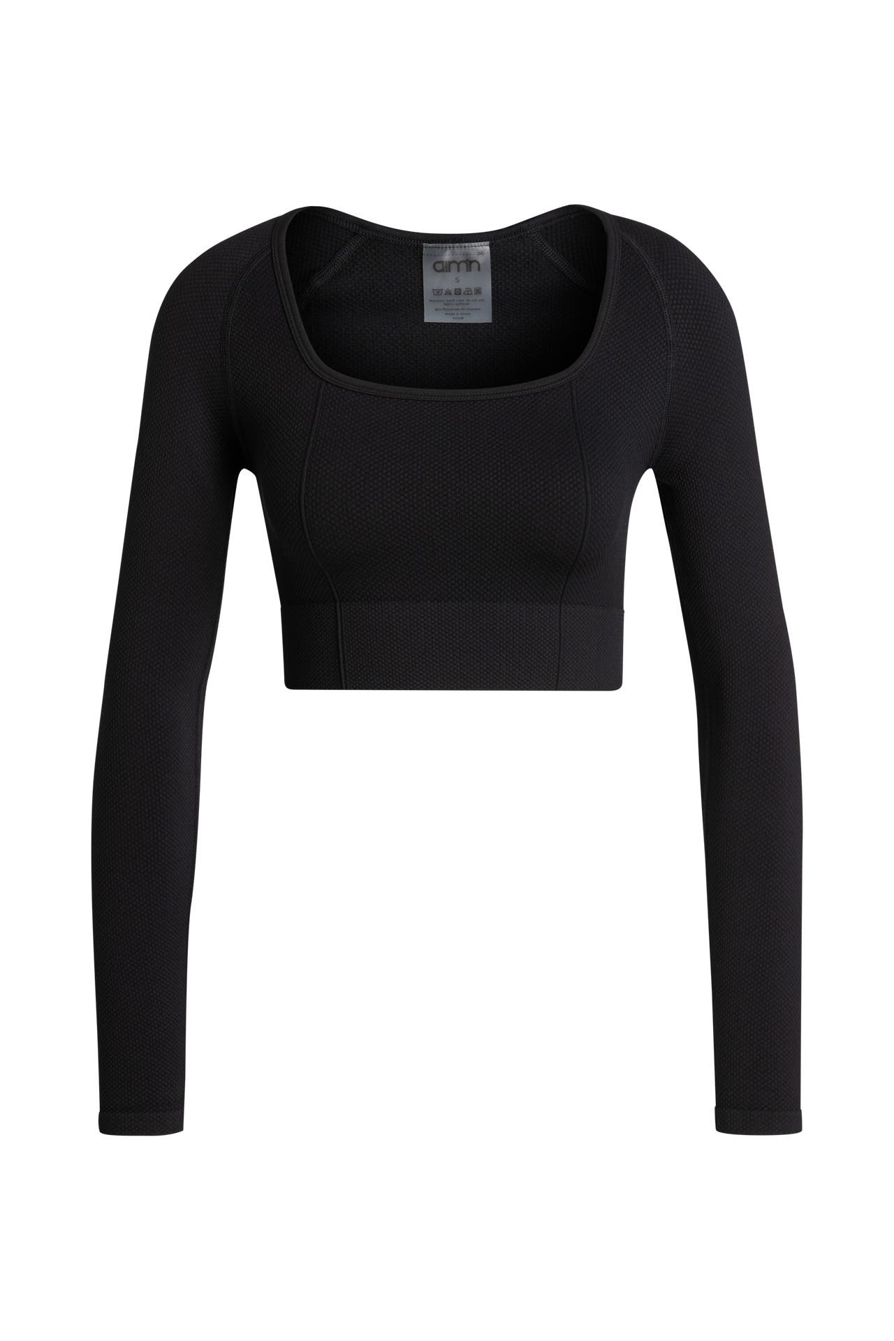 AIMN Longsleeve 'Seamless Crop' schwarz, Bild 1