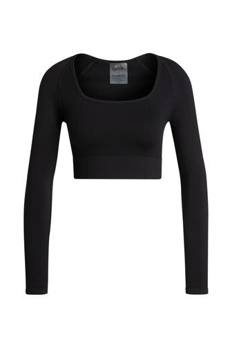AIMN Longsleeve 'Seamless Crop' schwarz